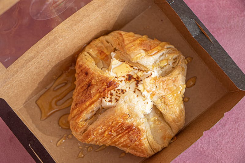 Honey garlic glazed chicken wings served with ranch